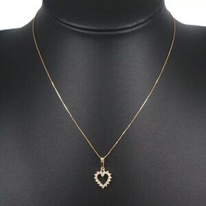 heart Necklace K18 yellow gold/diamond heart 2.2g Women